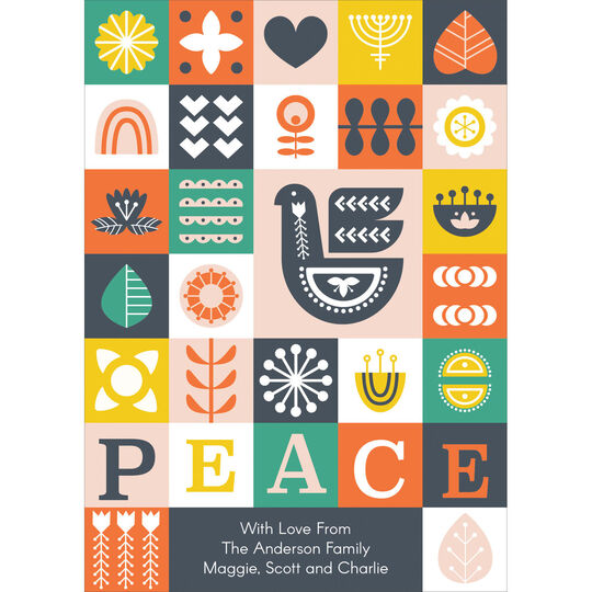 Nordic Peace Squares Flat Holiday Cards